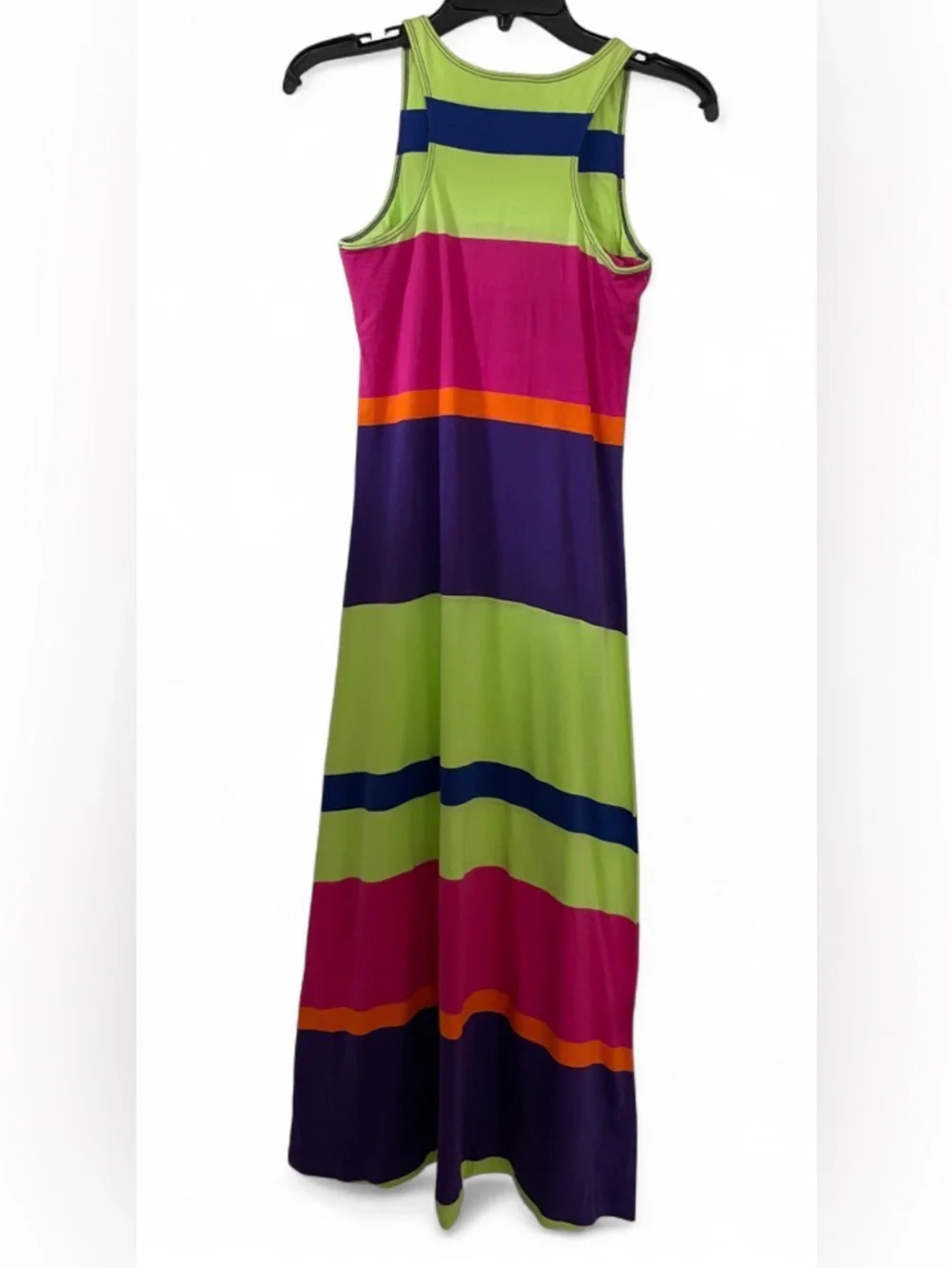 NWT Polo Ralph Lauren Racer Back Multi Color Striped Maxi Dress Girls Size Large
